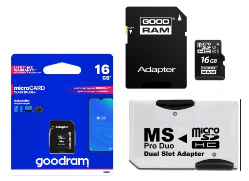 КАРТА ПАМЯТИ 16 ГБ + АДАПТЕР MS PRO DUO/SONY PSP