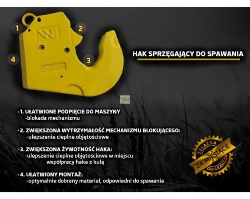 Hak sprzęgający do wspawania kat. 2 lekka Waryński