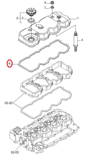 USZCZELKA POKRYWY ZAWORÓW GÓRA CASE 580SR 4899228