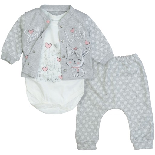 KOMPLET NIEMOWLĘCY 3cz. BLUZA SPODNIE BODY DR 62