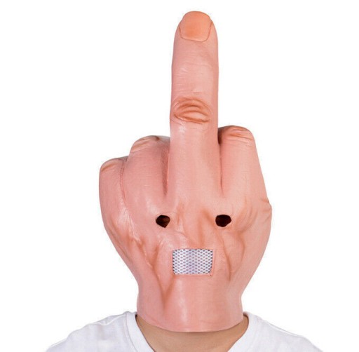Маска на средний палец. Забавный головной убор Fuck You.