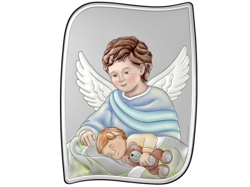 Srebrny obraz pamiątka chrztu 7,5x10cm chrzest prezent Chrzest Komunia