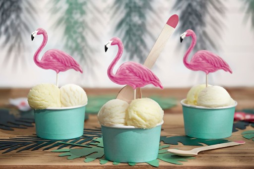 Topper na tort - Flamingi Aloha - 15-23,5 cm - 6 szt