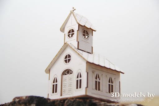 Мини-церковь 3D подставка для пива из картона, 8,3 см