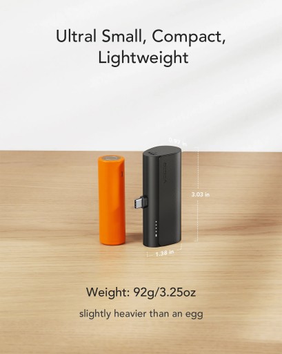 POWERBANK VEGER PlugOn 5000 мАч PD 20 Вт USB C мини небольшой легкий карман