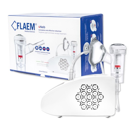 INHALATOR NEBULIZATOR FLAEM 4NEB 4 TRYBY INHALACJI CERTYFIKAT TUV 2 x MASKI
