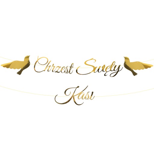 Baner Na Chrzest Święty Dekoracja Girlanda Imię