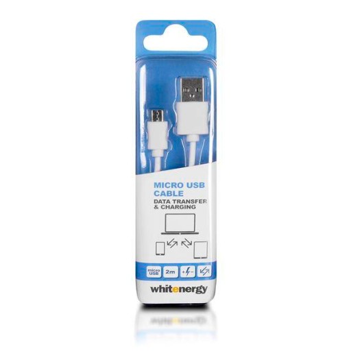 Кабель передачи данных, Micro USB, 200 см, белый