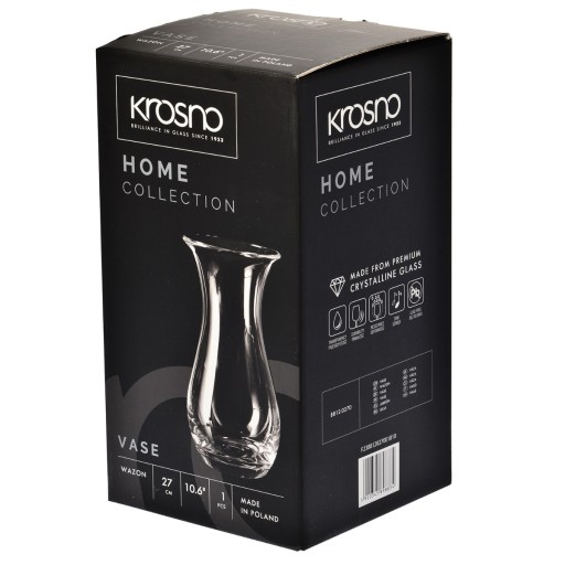 Ваза Home KROSNO высокая, выдвижная, 27 см, стекло