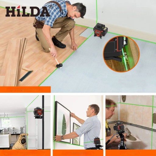 HILDA LASER KRZYŻOWY SAMOPOZIOMUJĄCY POZIOMICA 4D 360 STATYW 1,5 M