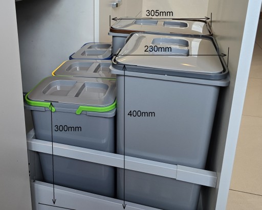 Контейнер для мусора SORT 61л для шкафа, 60 ящиков, Blum, 5 контейнеров для мусора