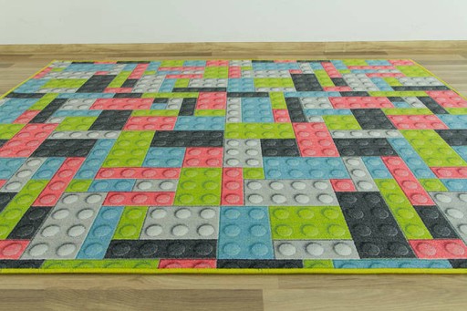 DYWAN DO POKOJU DZIECI PASTELOWY W KLOCKI 3D NA WYMIAR 150x200 cm