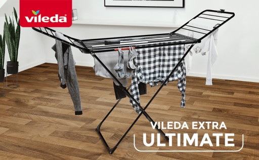 СУШИЛКА VILEDA EXTRA ULTIMATE ДЕРЖАТЕЛЬ ДЛЯ БЕЛЬЯ КАБЕЛИ МЕНЬШЕ СМЯТ