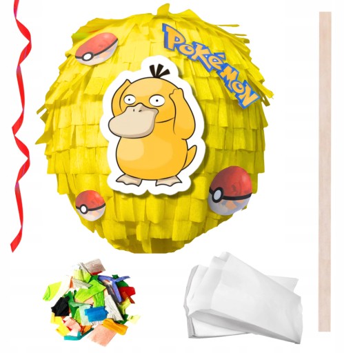 PINIATA PSAJDAK Pokemon 90 см конфетти в пакетиках с лентами