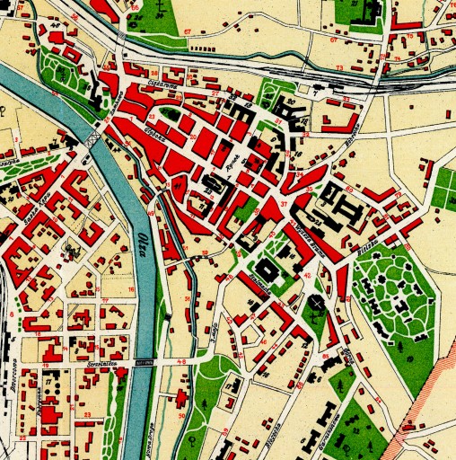 Старая карта Цешина и Заолзье 1928 года. 90х90м