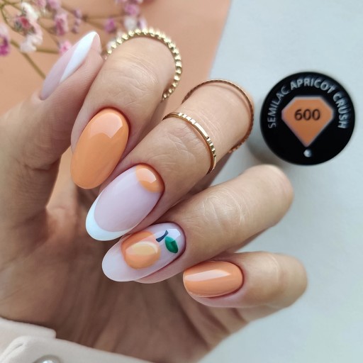 SEMILAC 600 Гибридный лак для ногтей Apricot Crush 7 мл Персик