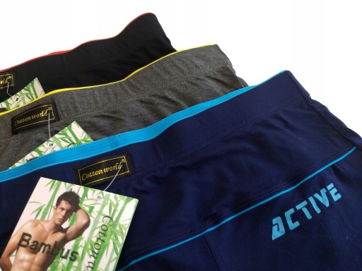 3x BOKSERKI bambusowe COTTON WORLD majtki cottonworld XXL SZORTY 2XL