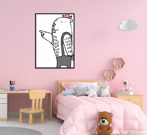OBRAZ PLAKAT W RAMIE 33x43 cm Bóbr PD121