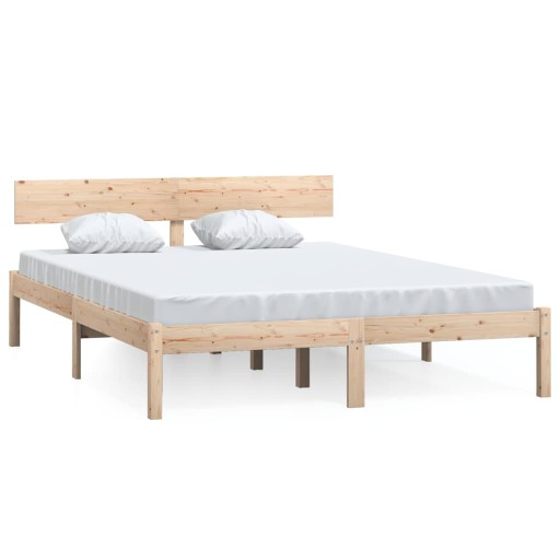 Каркас кровати vidaXL из массива сосны 140 x 190 см