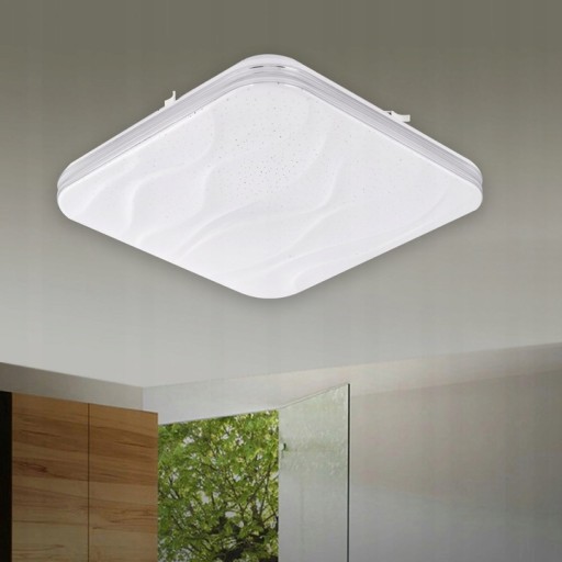 LAMPA PLAFON LED 72W DEKORACYJNY Z EFEKTEM GWIAZD CCT + PILOT REGULACJA