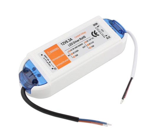 ZASILACZ MONTAŻOWY MEBLOWY TAŚMA LED 12V 6A 72W