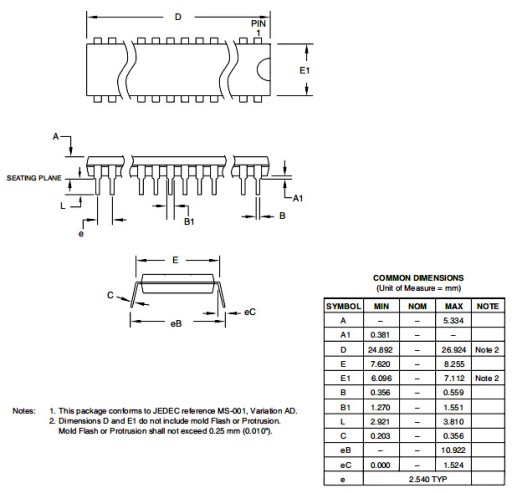 Программируемый микропроцессор Atmel AT89C2051 24PU