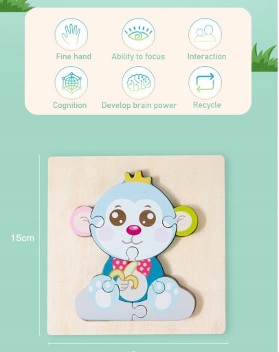 Игрушка Монтессори Детские Деревянные Игрушки Головоломки Мультфильм