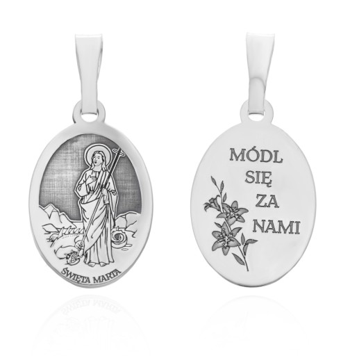 Серебряный медальон Ag 925 с родиевым покрытием Saint. Марта MDC062