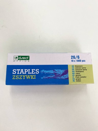Zszywki D.Rect 26/6 1000szt srebrny x 10