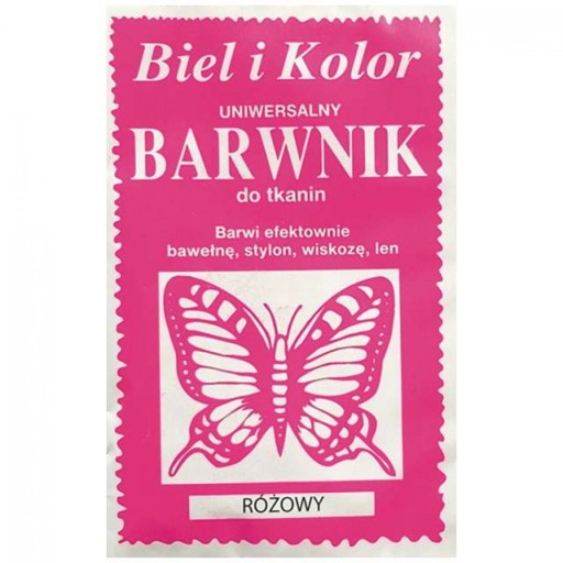 Barwnik do tkanin farba z motylem RÓŻOWY