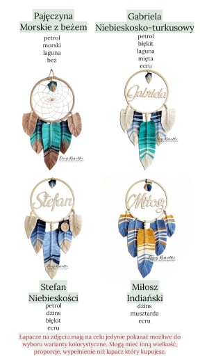 łapacz snów makrama pióra liście szary boho deco