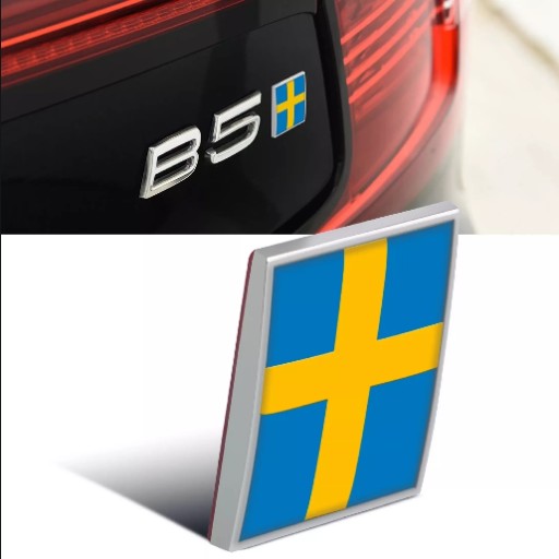 VOLVO POLESTAR R DESIGN ЭМБЛЕМА ФЛАГА ШВЕЦИИ