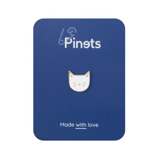 Булавка PINETS белое золото Котенок украшение милое