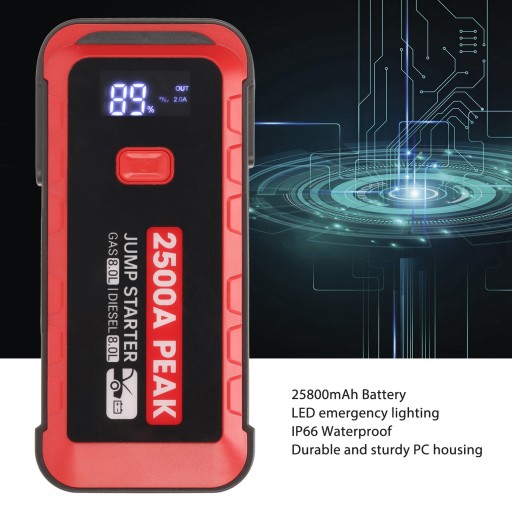 СТАРТЕР ЗАПУСКА АВТОМОБИЛЯ POWERBANK 12V 2500A25800MAH