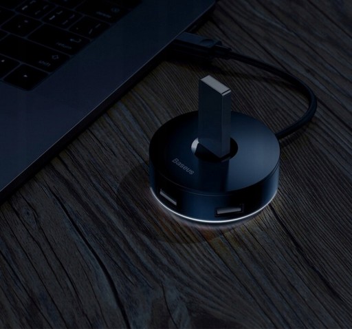 Концентратор 4 в 1 USB на USB 3.0 + 3 порта USB 2.0 Baseus 15 см (черный)
