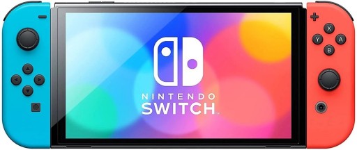 Nintendo SWITCH Oled Neon + игры + стекло + чехол + 2 сердечка + 2 ручки + кольцо Fit