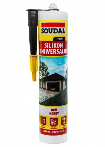 Универсальный силиконовый строительный герметик ЧЕРНЫЙ Soudal House Hobby 280 мл