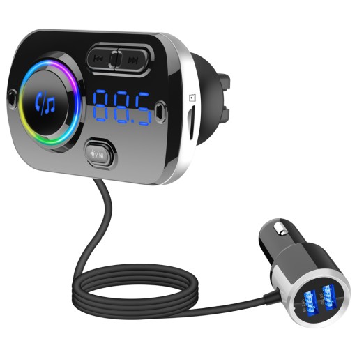FM-передатчик, комплект громкой связи, зарядное устройство QC3.0