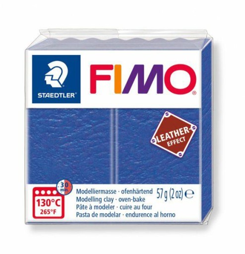 Глина для лепки FIMO, эффект кожи, 57 г, цвет 309 синий.