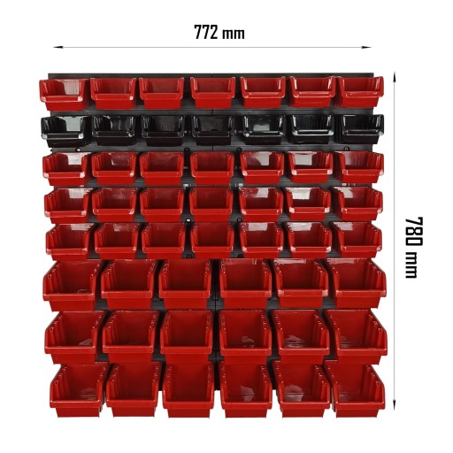 ИНСТРУМЕНТАЛЬНАЯ ДОСКА ДЛЯ МАСТЕРСКОЙ 78x78 см, 53 лотка