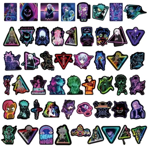 MIX ANIME ЧЕРНЫЕ ВОДОСТОЙКИЕ НАКЛЕЙКИ STICKERBOMB ТЕМАТИЧЕСКИЕ НАКЛЕЙКИ, 50 шт.