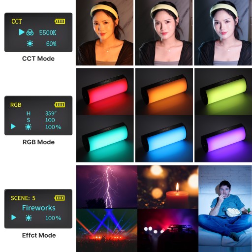 Lampa Diodowa LED Ulanzi VL110 RGB Tuba + MAGNES
