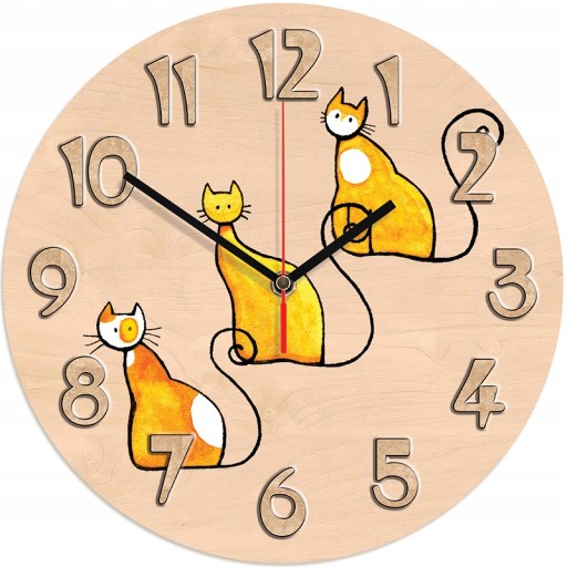 Настенные часы Кошки (3) с проточным механизмом L4