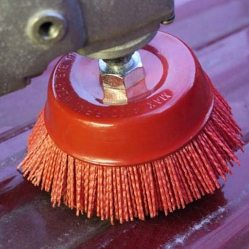 SZCZOTKA CZOŁOWA M14 NA SZLIFIERKĘ NYLON 100 MM NYLONOWA DRUCIANA PCV