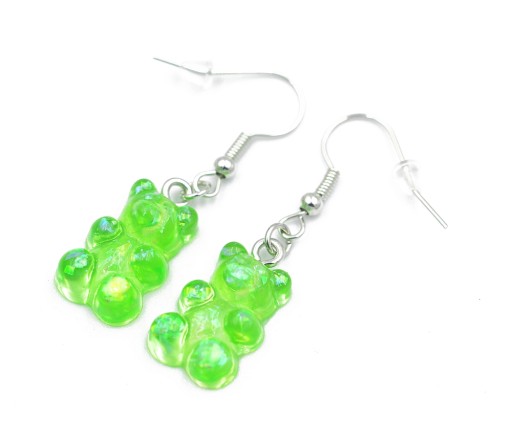 Haribo GREEN блестящие серьги-желейные мишки