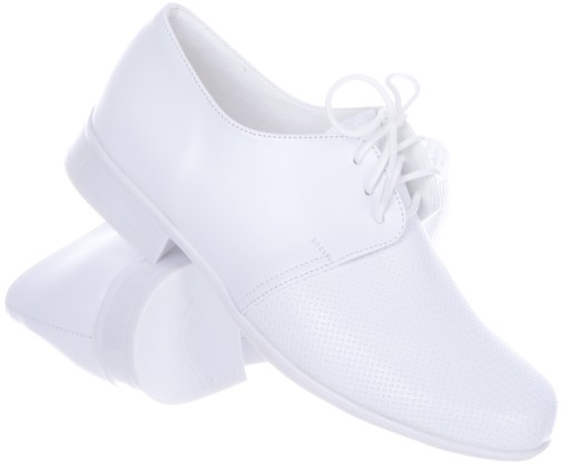 Buty Półbuty Chłopięce Komunijne Wizytowe Białe 34