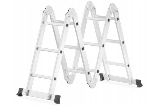 DRABINA PRZEGUBOWA ALUMINIOWA 4X3 PODEST PODESTEM SKŁADANA WIELOFUNKCYJNA