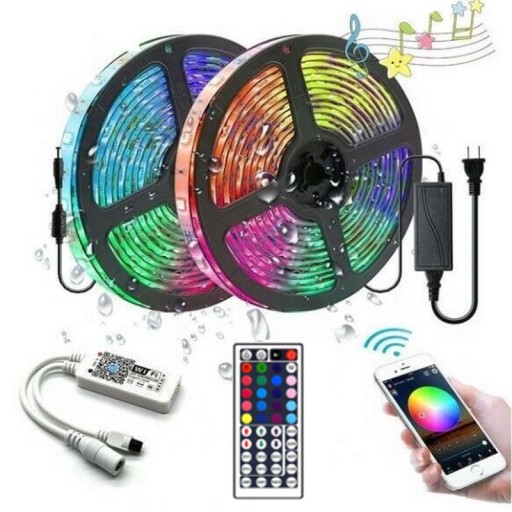 Набор светодиодных лампочек RGB 5050 BLUETOOTH длиной 20 м.