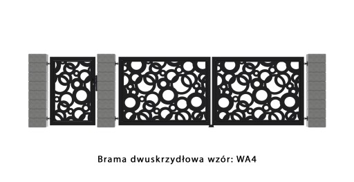 Brama dwuskrzydłowa furtka OCYNK+KOL 4m aluminium