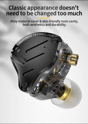 Черный с микрофоном KZ ZS10 PRO X HIFI Bass Metal Проводной